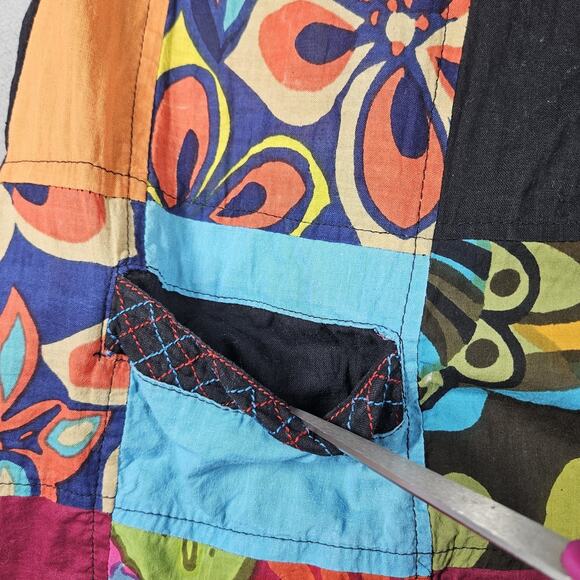 Rising International Patchwork Dress Size XXL Sun Dress Boho Hippie Artsy Cotton - Picture 6 of 14